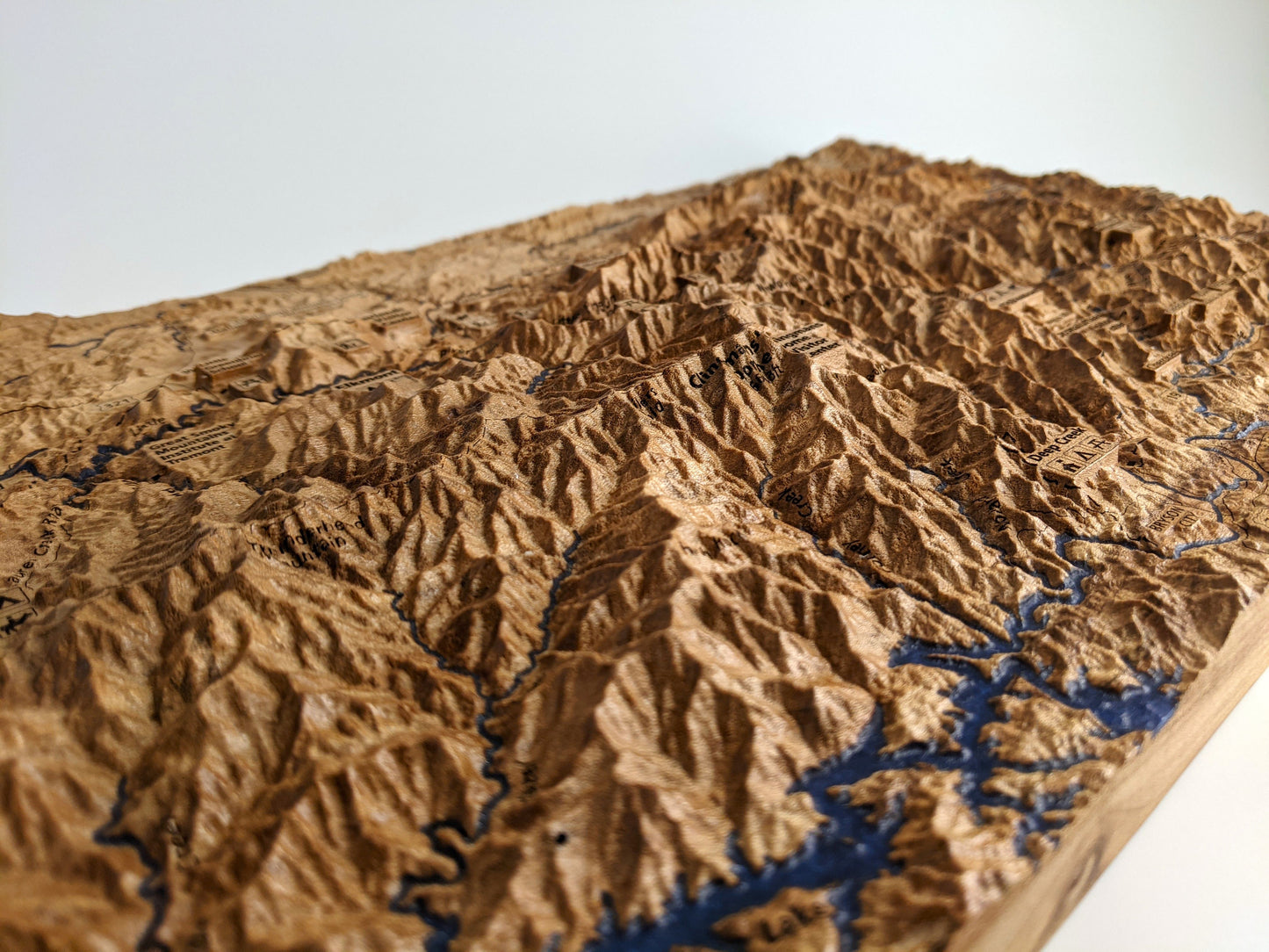 Great Smoky Mountains National Park, Handcrafted Wood Topographical Maps