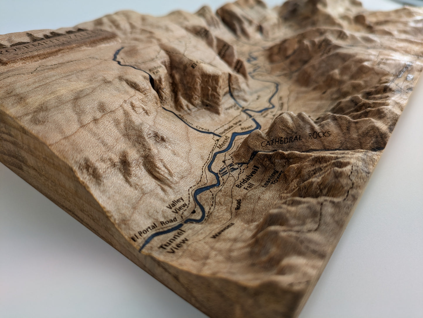 Yosemite Valley - Handcrafted Wood Topographical Maps