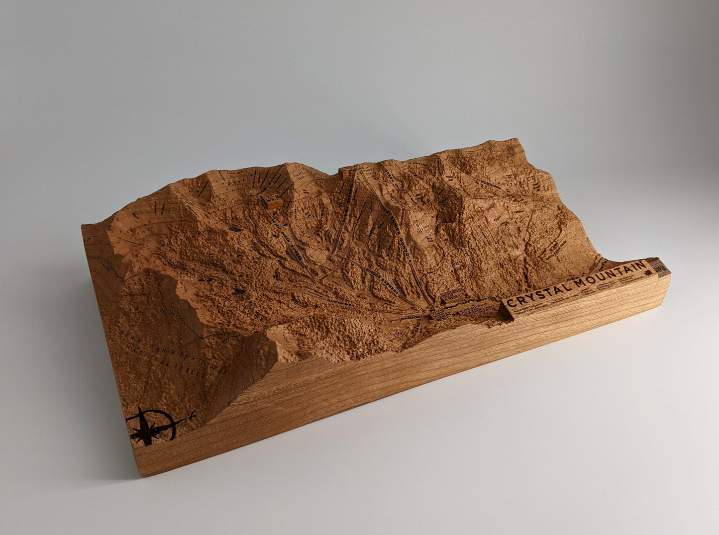 Crystal Mountain Ski Area 3D Wood Map